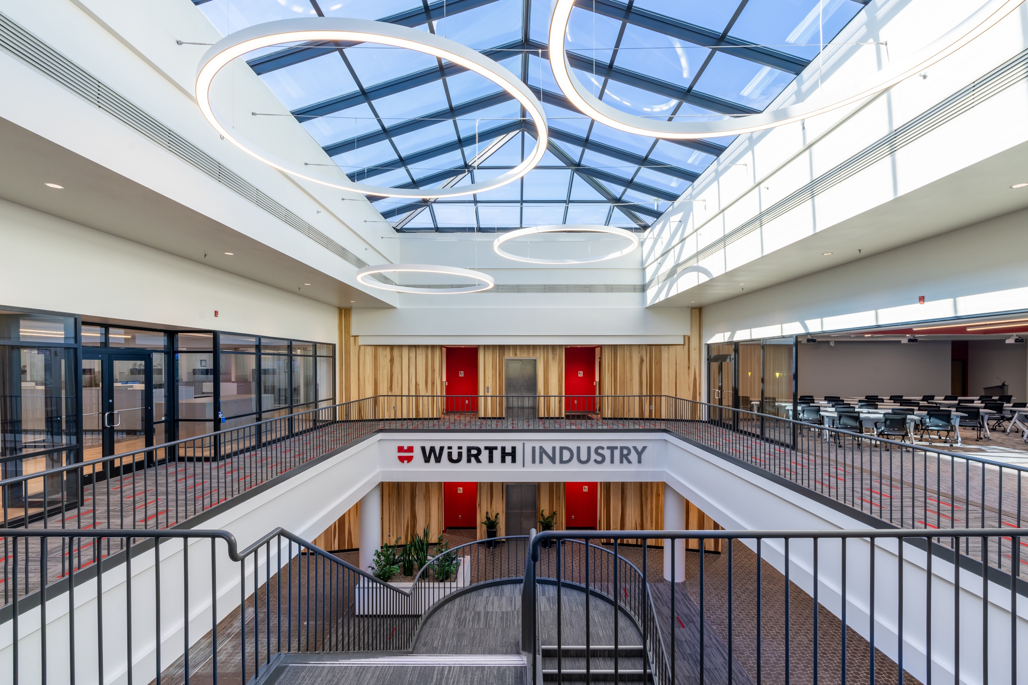 Interior of a building with a large open atrium